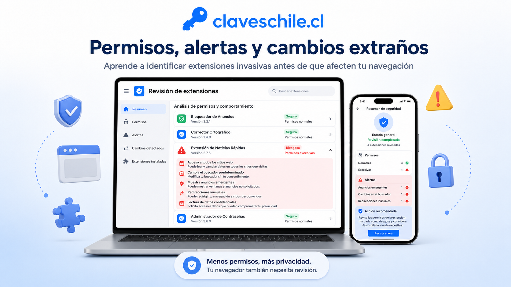 Cómo revisar extensiones en Google Chrome