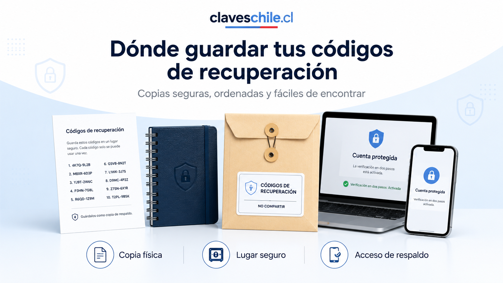 Dónde guardar códigos de recuperación de forma segura