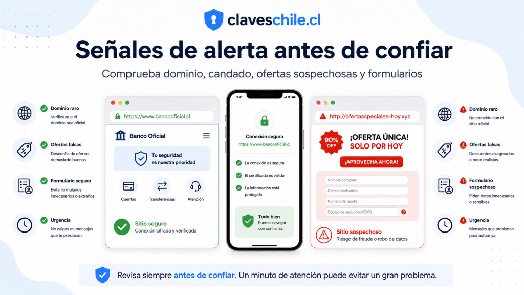 Qué señales indican que una página puede ser falsa